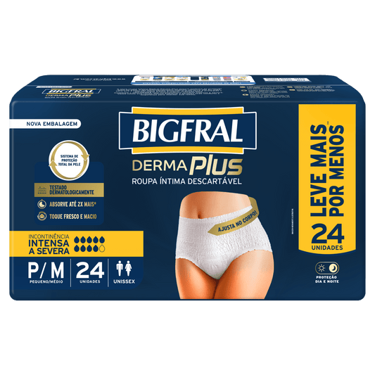 Roupa Íntima Bigfral Derma Plus P/m 24 Unidades