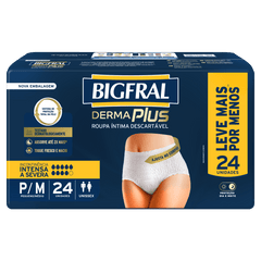 Roupa Íntima Bigfral Derma Plus P/m 24 Unidades